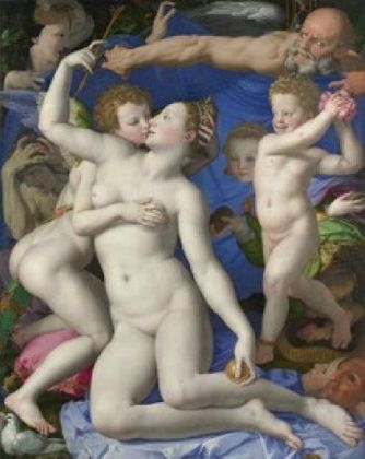 Gedeelte uit de: ‘Allegorie van Venus en Cupido’, een creatie van de 16de-eeuwse schilder Agnolo Bronzino. 